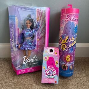 Barbie Bundle - Barbie Deluxe Doll, Color Reveal & Chelsea Pop Reveal NEW